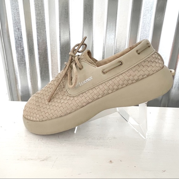 Womens Soft Science The Cruise Loafers Lightweight Woven Leather Laces Boat Tan - Picture 3 of 14